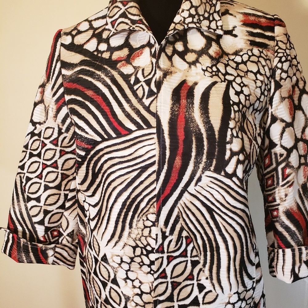 Beige black and white jacket